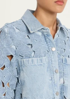 SIMKHAICalyn Embroidered Denim Mini Dress