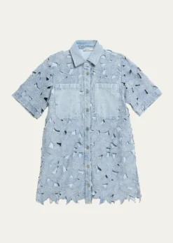 SIMKHAICalyn Embroidered Denim Mini Dress