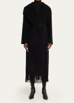 SIMKHAICarrie Belted Fringe Robe Coat