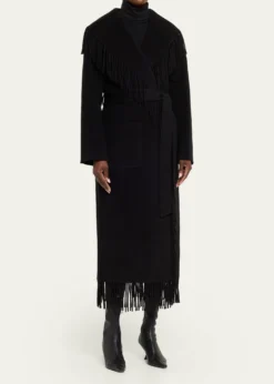 SIMKHAICarrie Belted Fringe Robe Coat