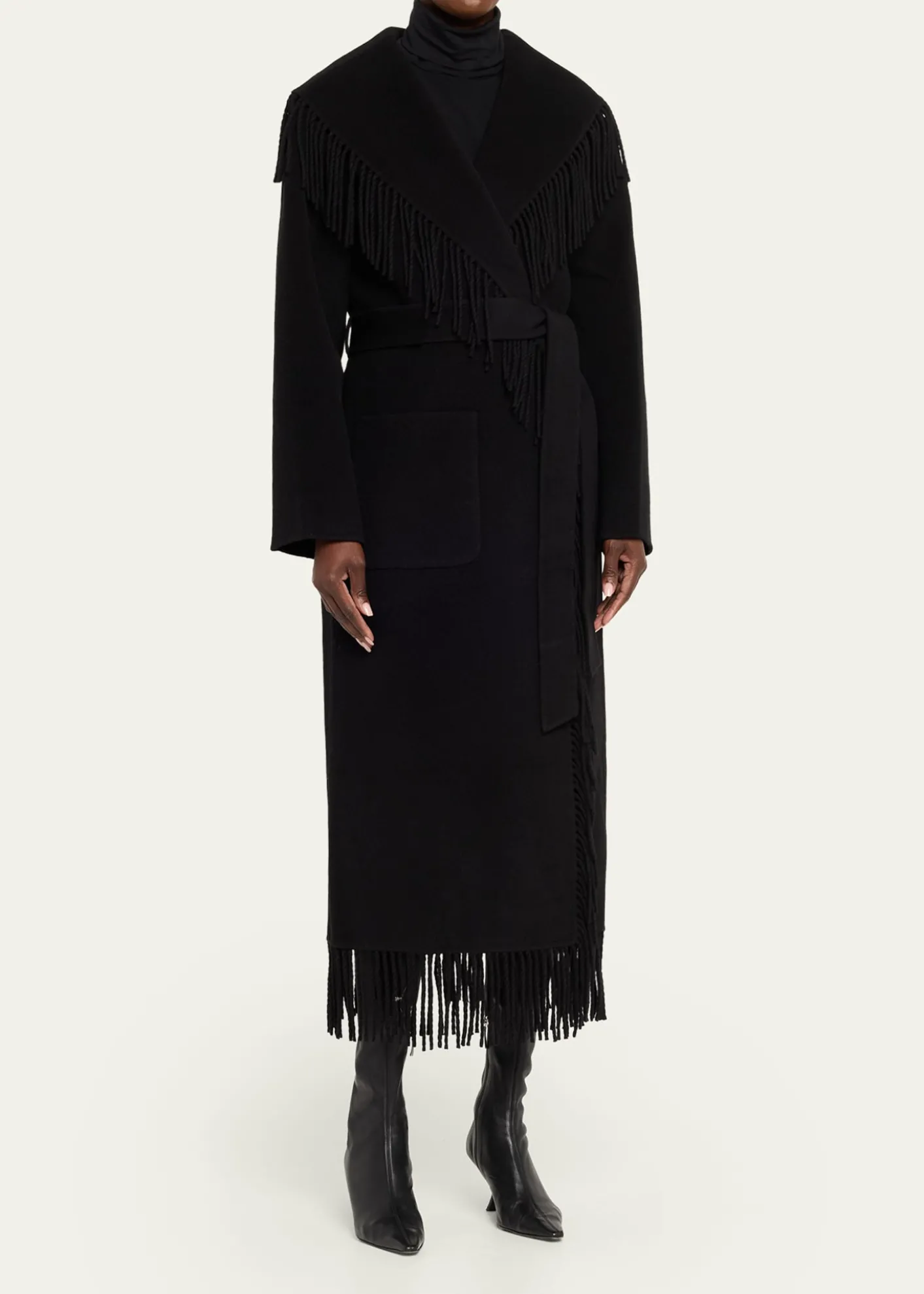 SIMKHAICarrie Belted Fringe Robe Coat