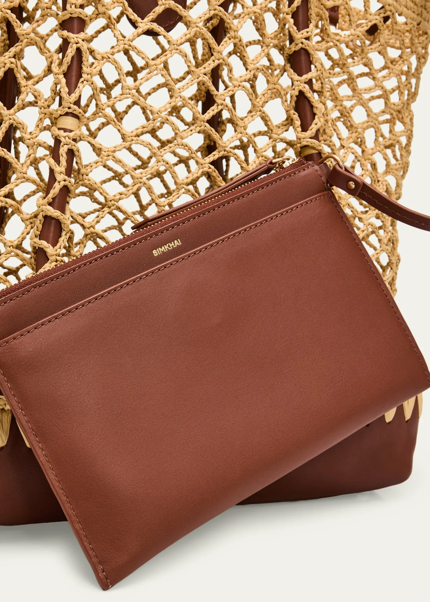 SIMKHAICaspian Open-Work Raffia Tote Bag