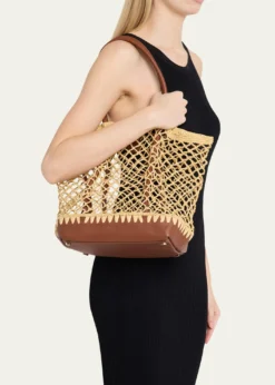 SIMKHAICaspian Open-Work Raffia Tote Bag