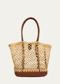 SIMKHAICaspian Open-Work Raffia Tote Bag