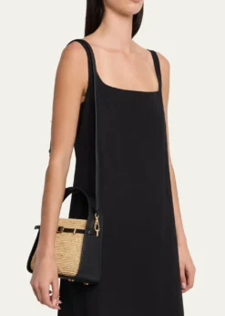 SIMKHAICleo Mini Raffia Bucket Bag