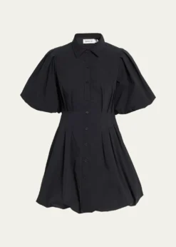 SIMKHAICleo Polin Balloon-Sleeve Pleated Mini Dress