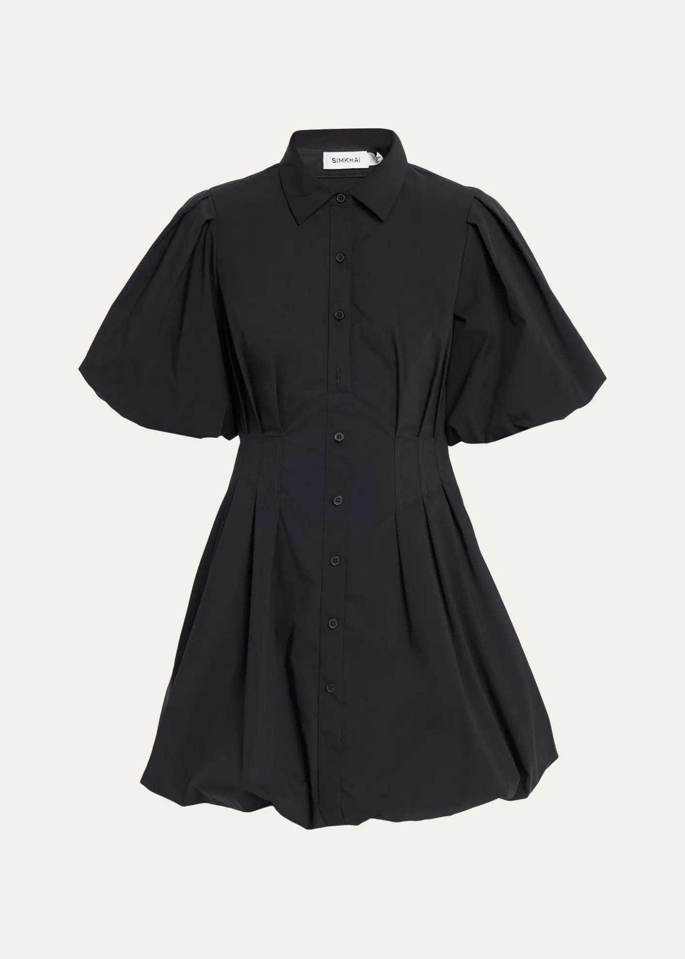 SIMKHAICleo Polin Balloon-Sleeve Pleated Mini Dress