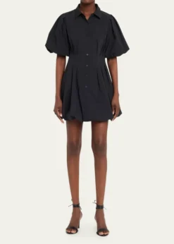 SIMKHAICleo Polin Balloon-Sleeve Pleated Mini Dress