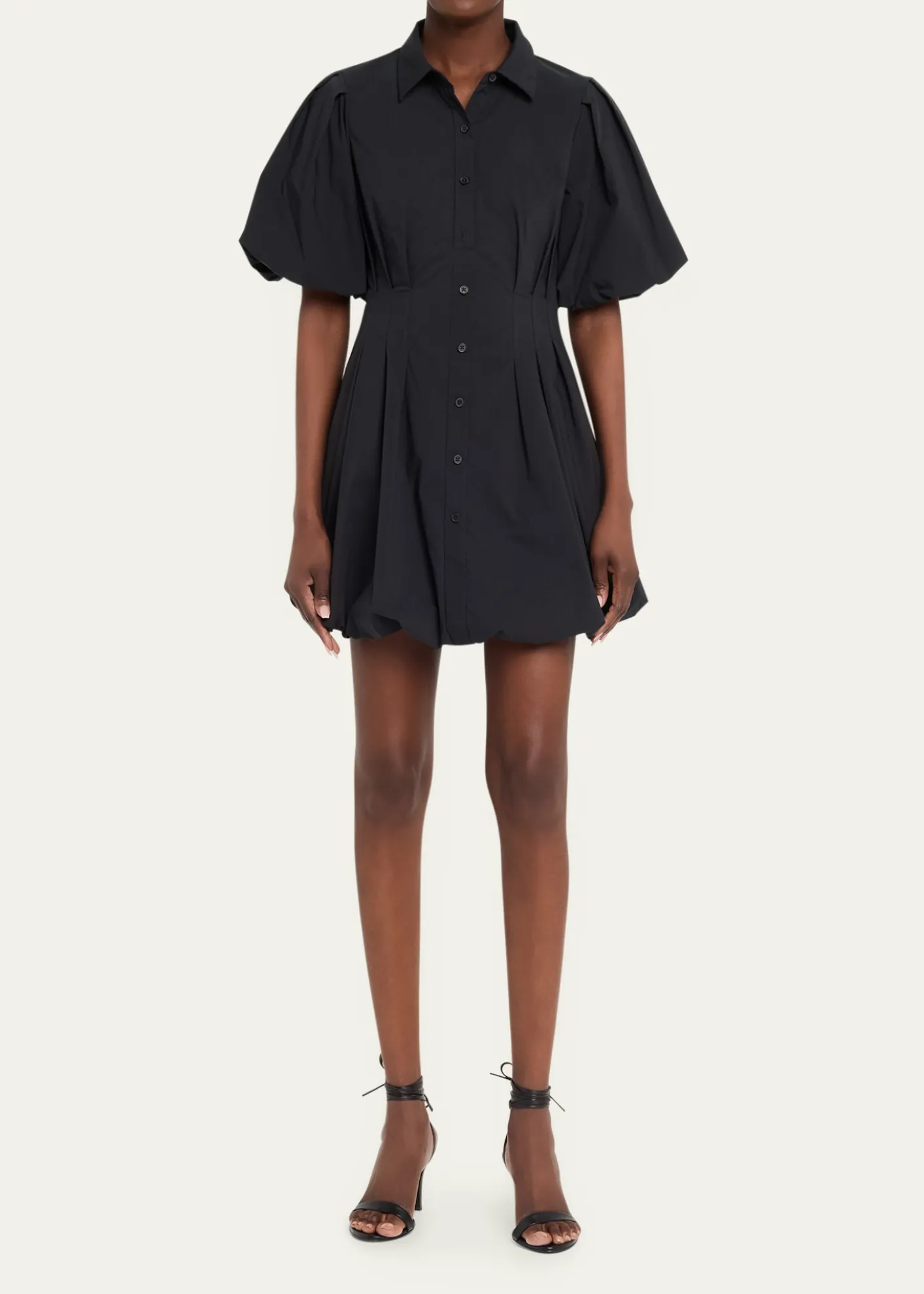 SIMKHAICleo Polin Balloon-Sleeve Pleated Mini Dress