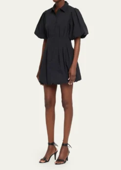 SIMKHAICleo Polin Balloon-Sleeve Pleated Mini Dress