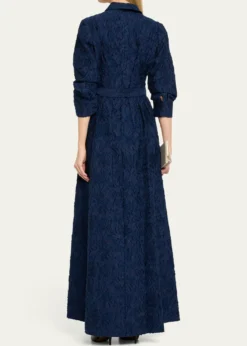 SIMKHAICourtney Belted Organza Jacquard Gown