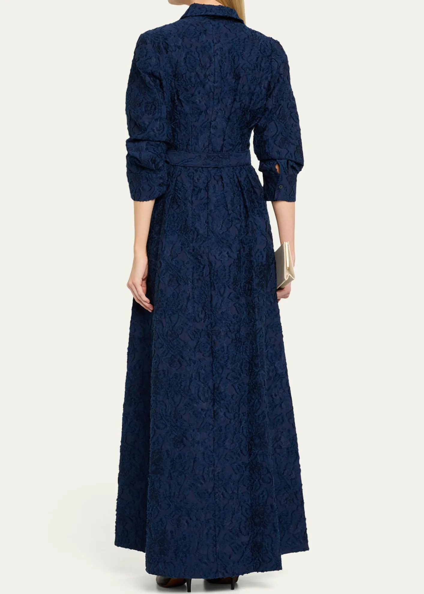 SIMKHAICourtney Belted Organza Jacquard Gown