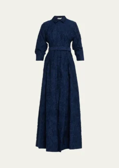 SIMKHAICourtney Belted Organza Jacquard Gown