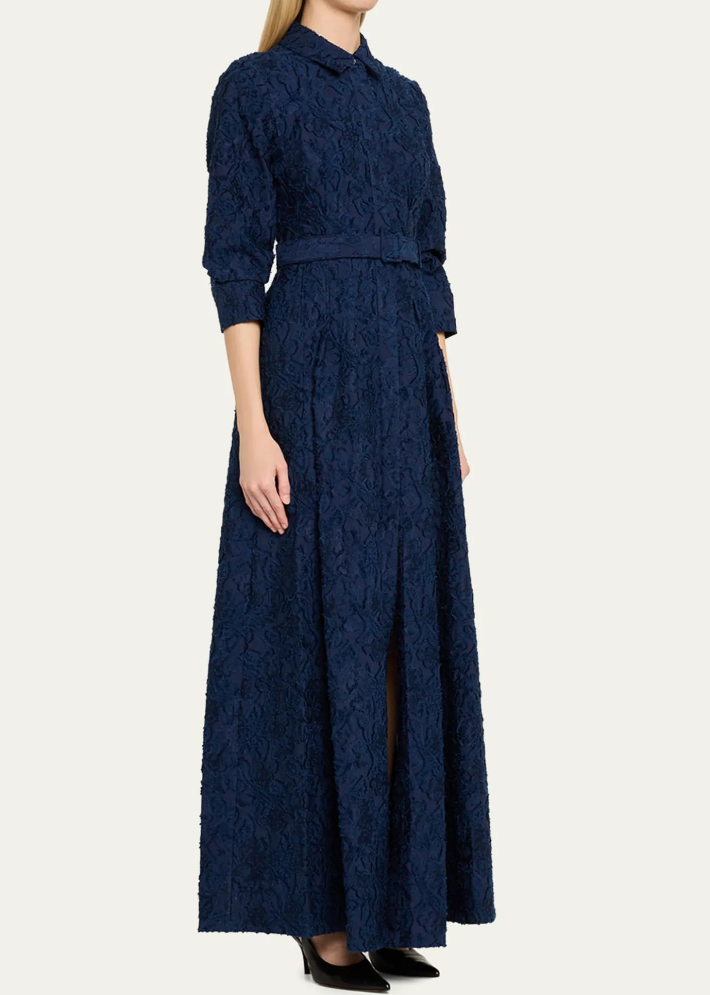 SIMKHAICourtney Belted Organza Jacquard Gown
