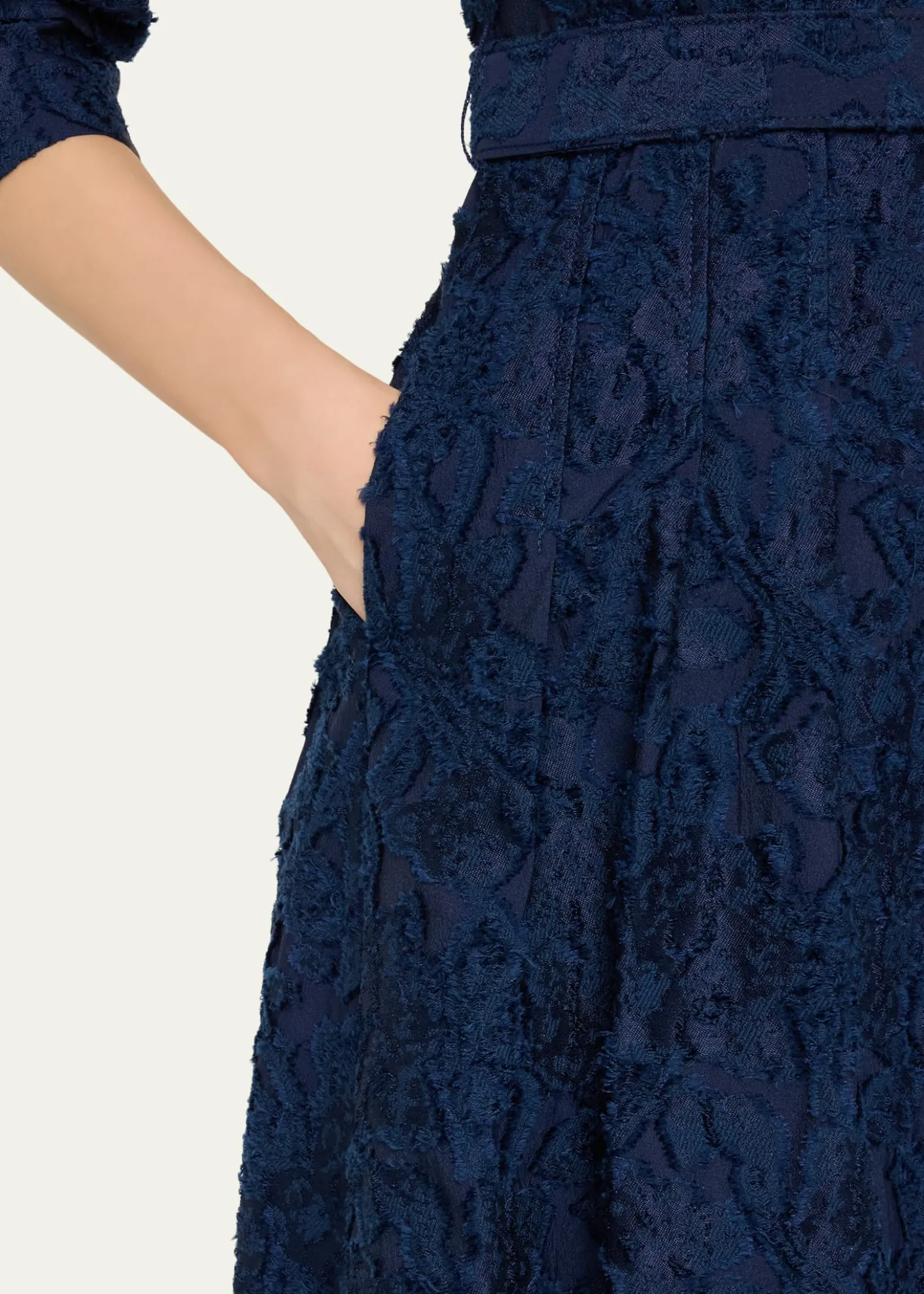 SIMKHAICourtney Belted Organza Jacquard Gown