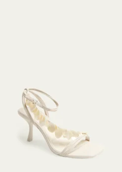 SIMKHAIElin Shell Leather Ankle-Strap Sandals