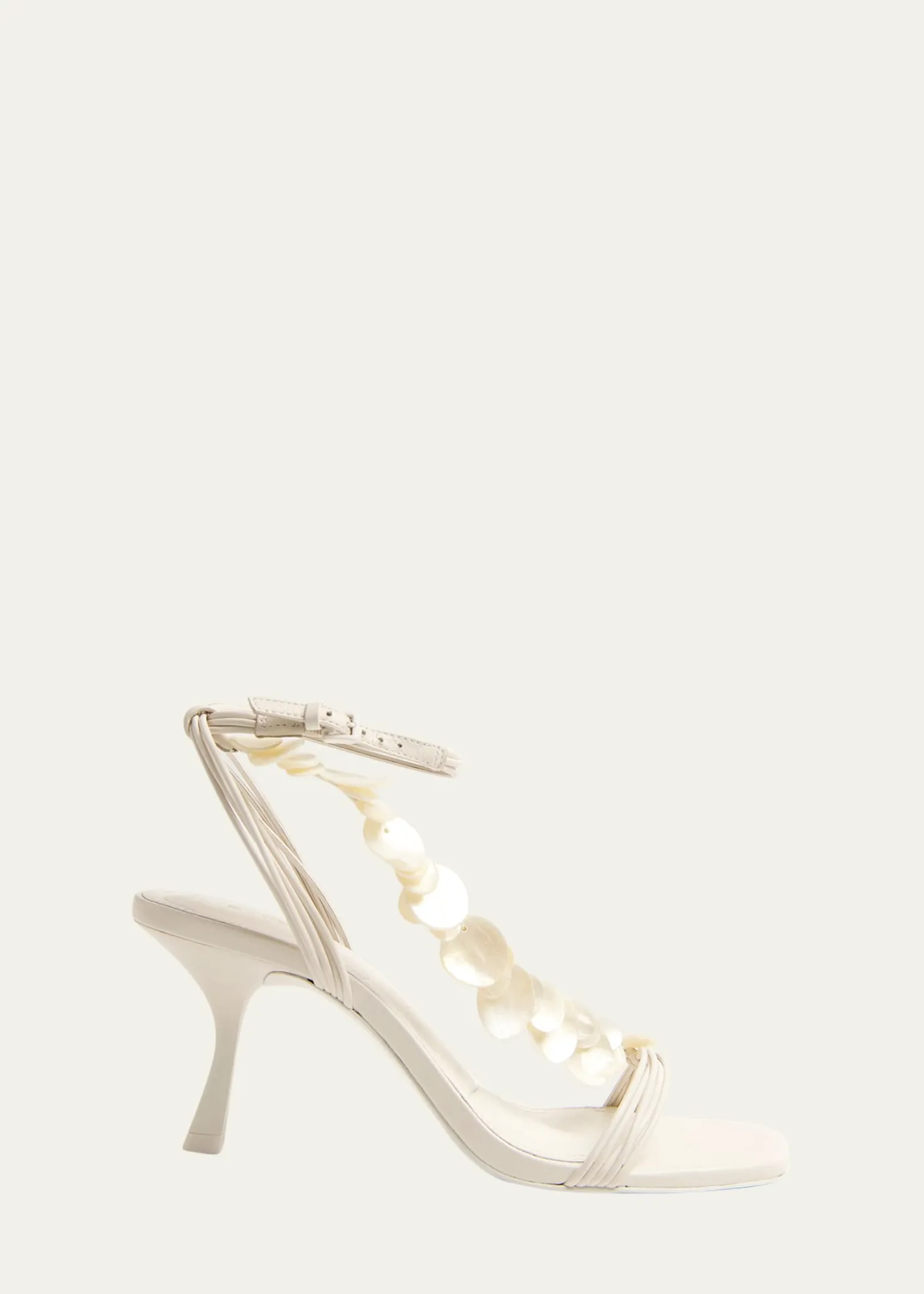 SIMKHAIElin Shell Leather Ankle-Strap Sandals