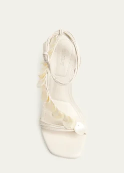 SIMKHAIElin Shell Leather Ankle-Strap Sandals