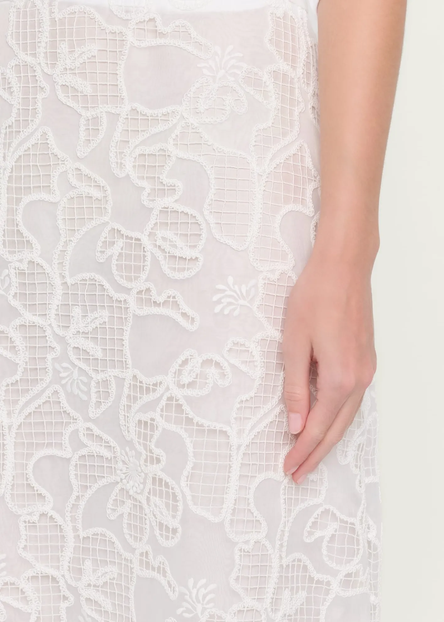 SIMKHAIElissa Embroidered Column Skirt