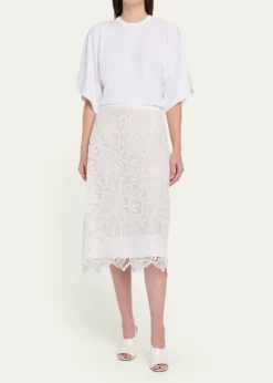 SIMKHAIElissa Embroidered Column Skirt