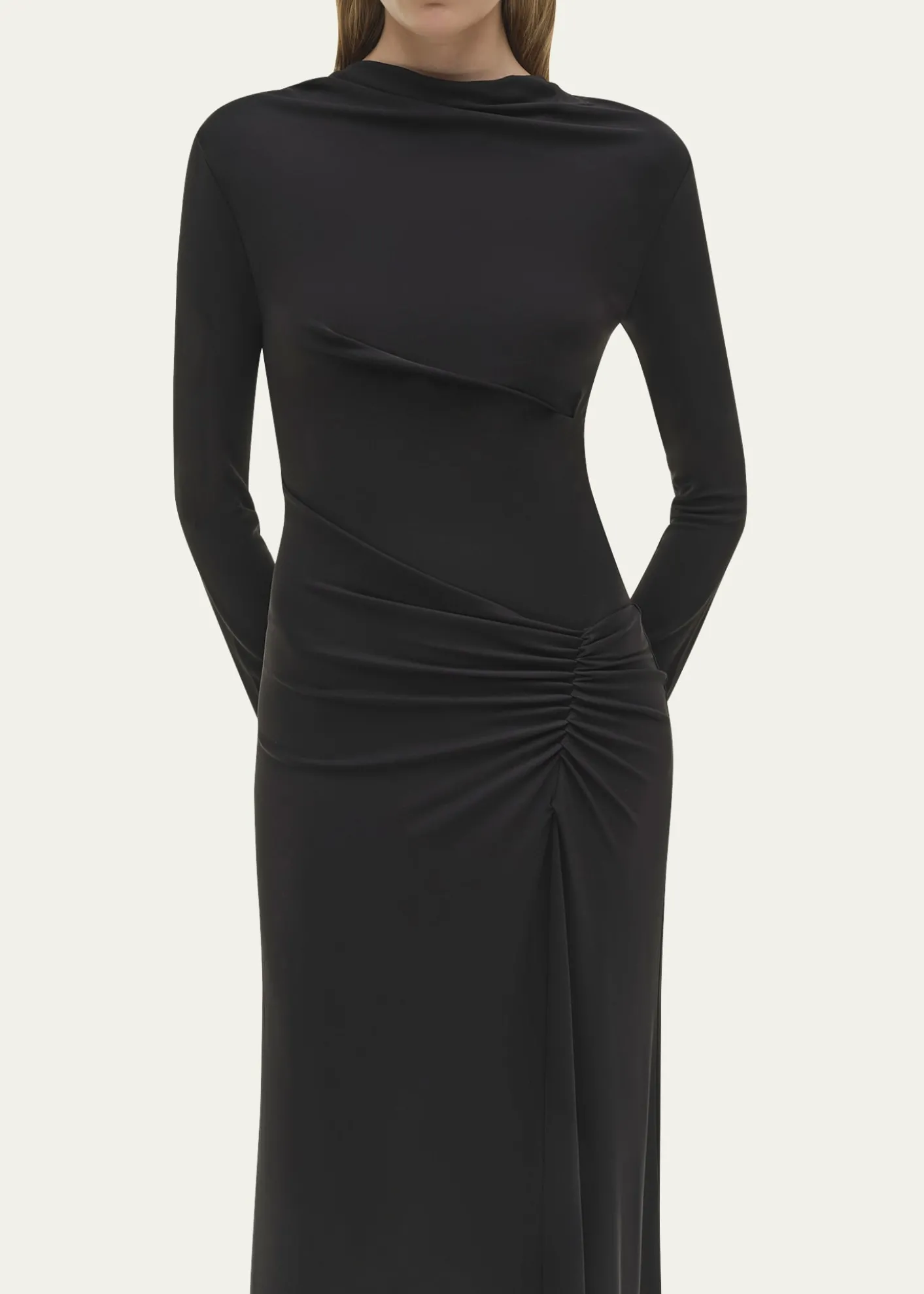 SIMKHAIFerrera Ruched Long-Sleeve Midi Dress