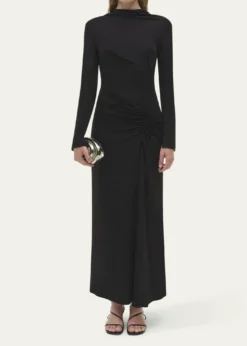 SIMKHAIFerrera Ruched Long-Sleeve Midi Dress