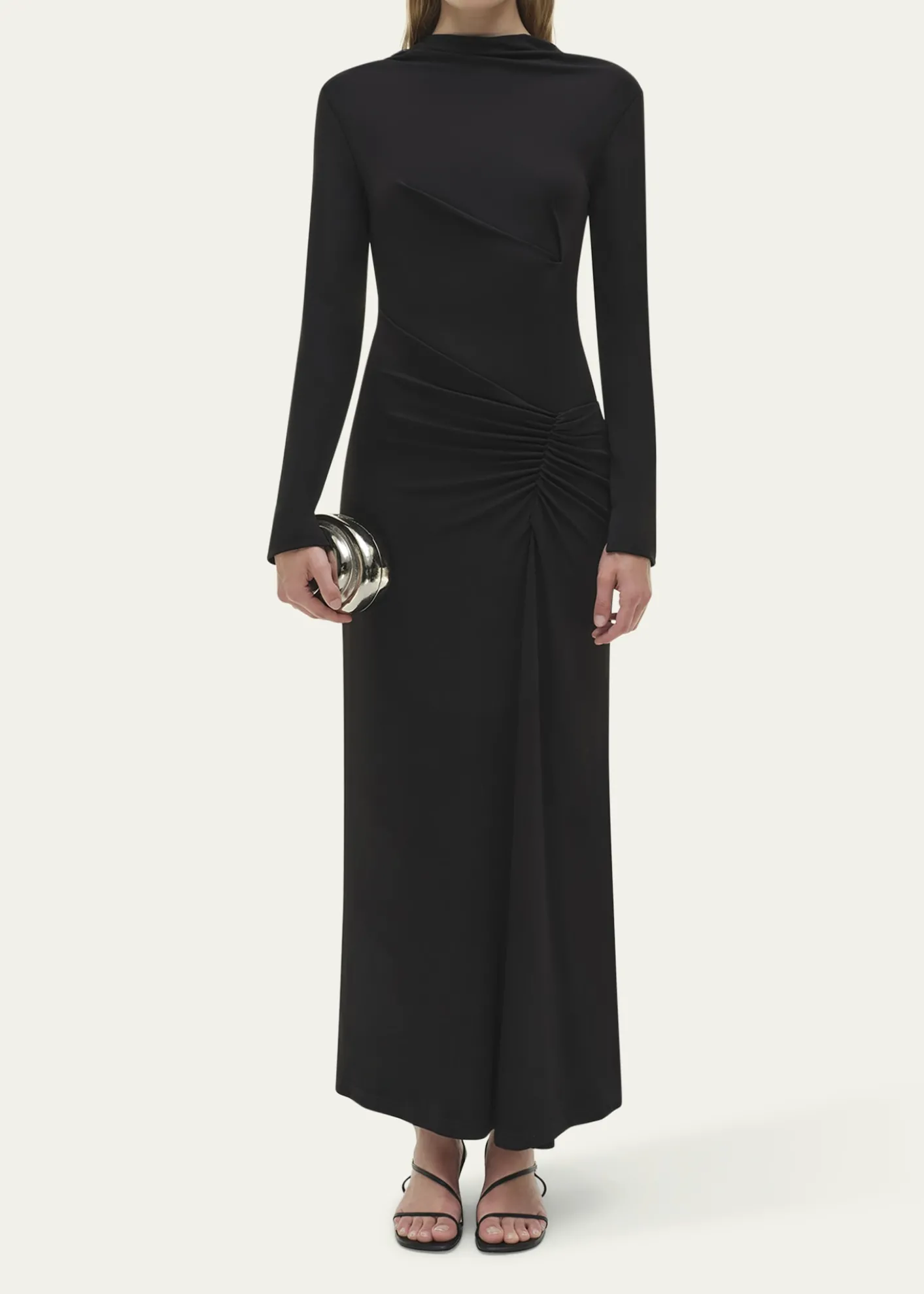 SIMKHAIFerrera Ruched Long-Sleeve Midi Dress