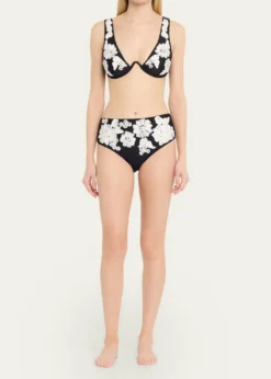 SIMKHAIFrancie Floral High-Waist Bikini Bottoms