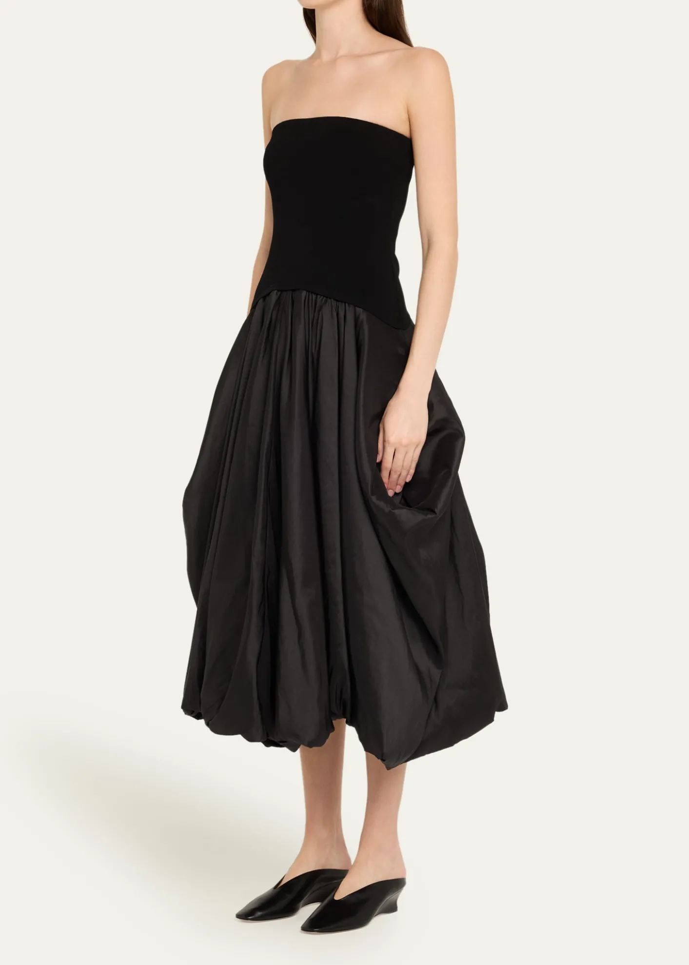 SIMKHAIIzzy Strapless Midi Bubble Dress