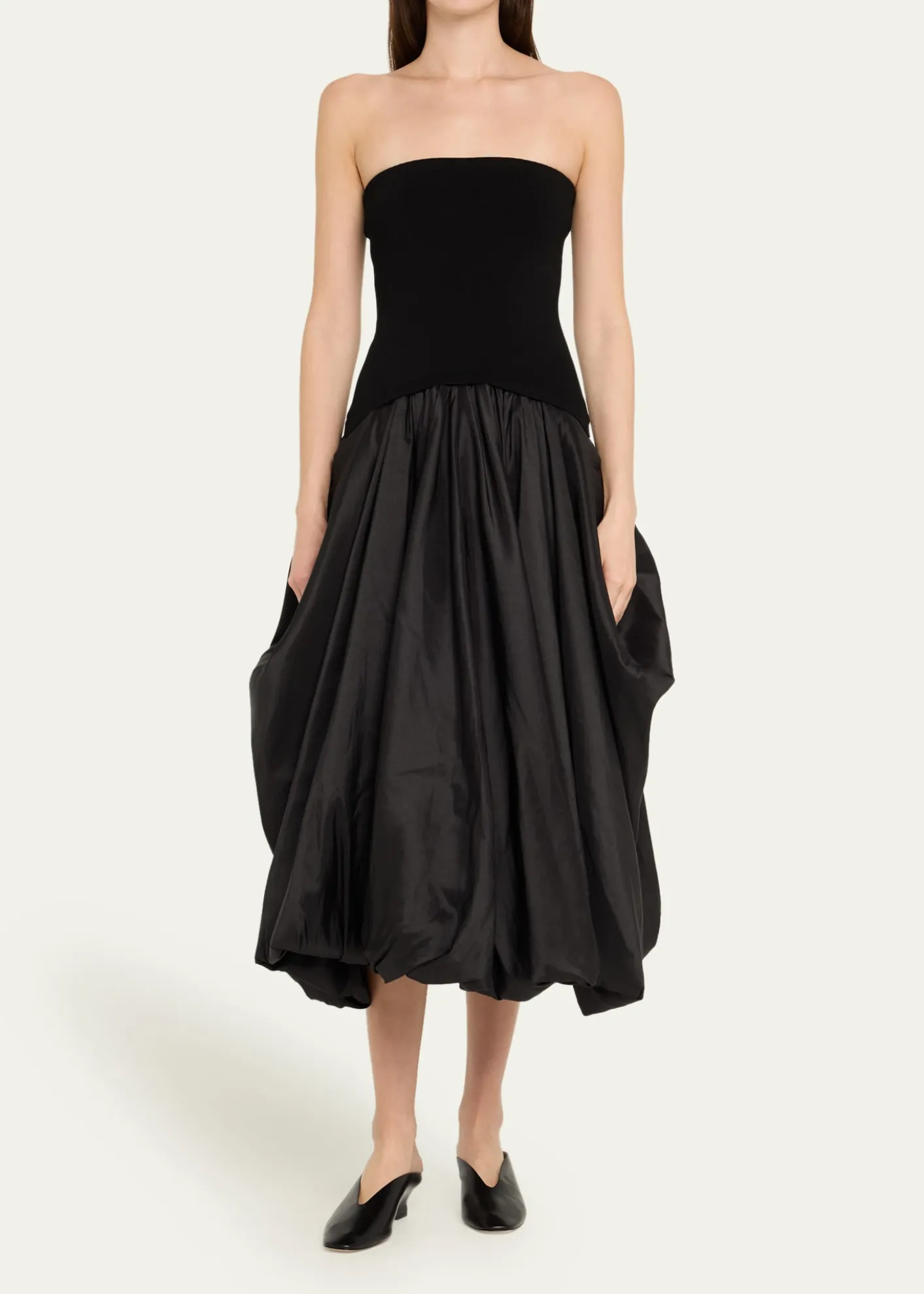 SIMKHAIIzzy Strapless Midi Bubble Dress