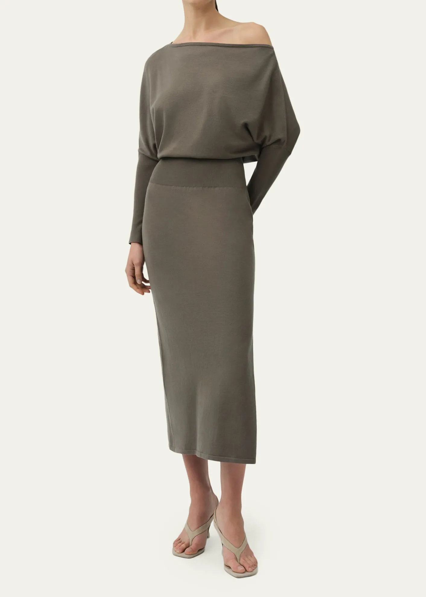 SIMKHAIJanese Off-Shoulder Midi Dress
