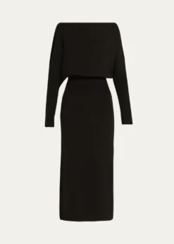 SIMKHAIJanese Off-Shoulder Wool Midi Dress