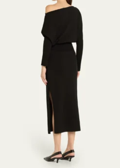 SIMKHAIJanese Off-Shoulder Wool Midi Dress