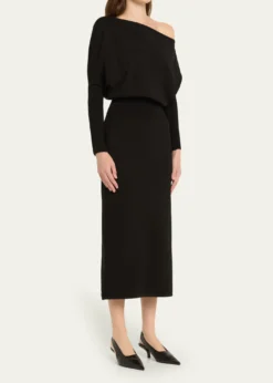 SIMKHAIJanese Off-Shoulder Wool Midi Dress