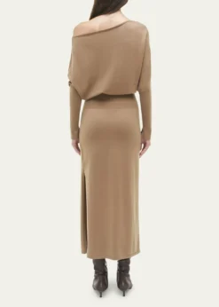 SIMKHAIJanese Off-The-Shoulder Knit Midi Dress