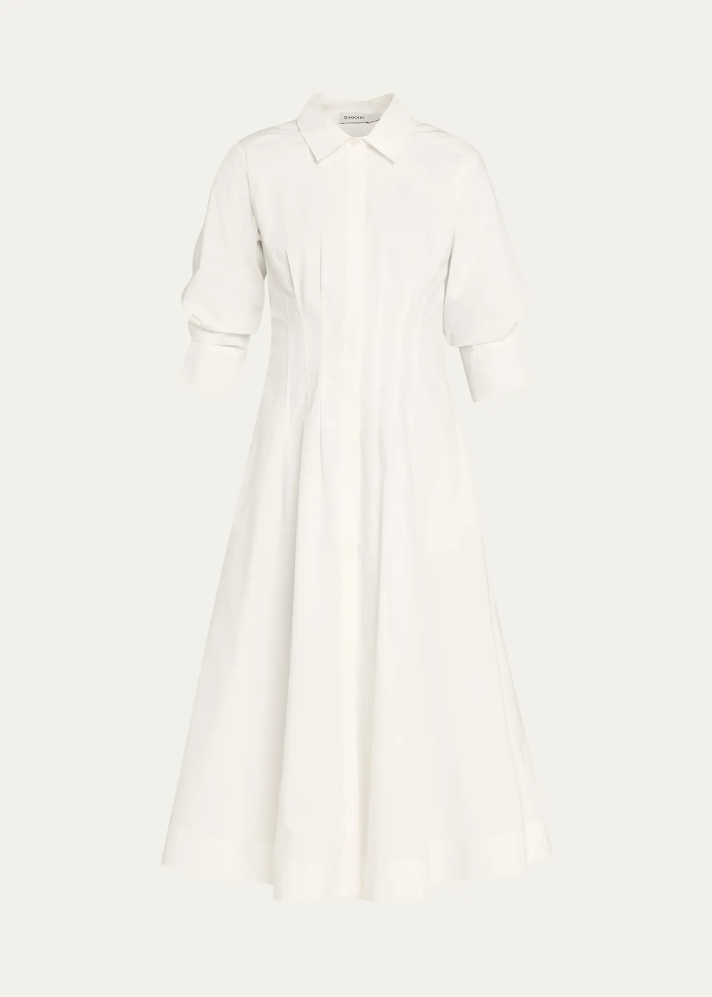 SIMKHAIJazz Poplin Pintuck Midi Shirtdress