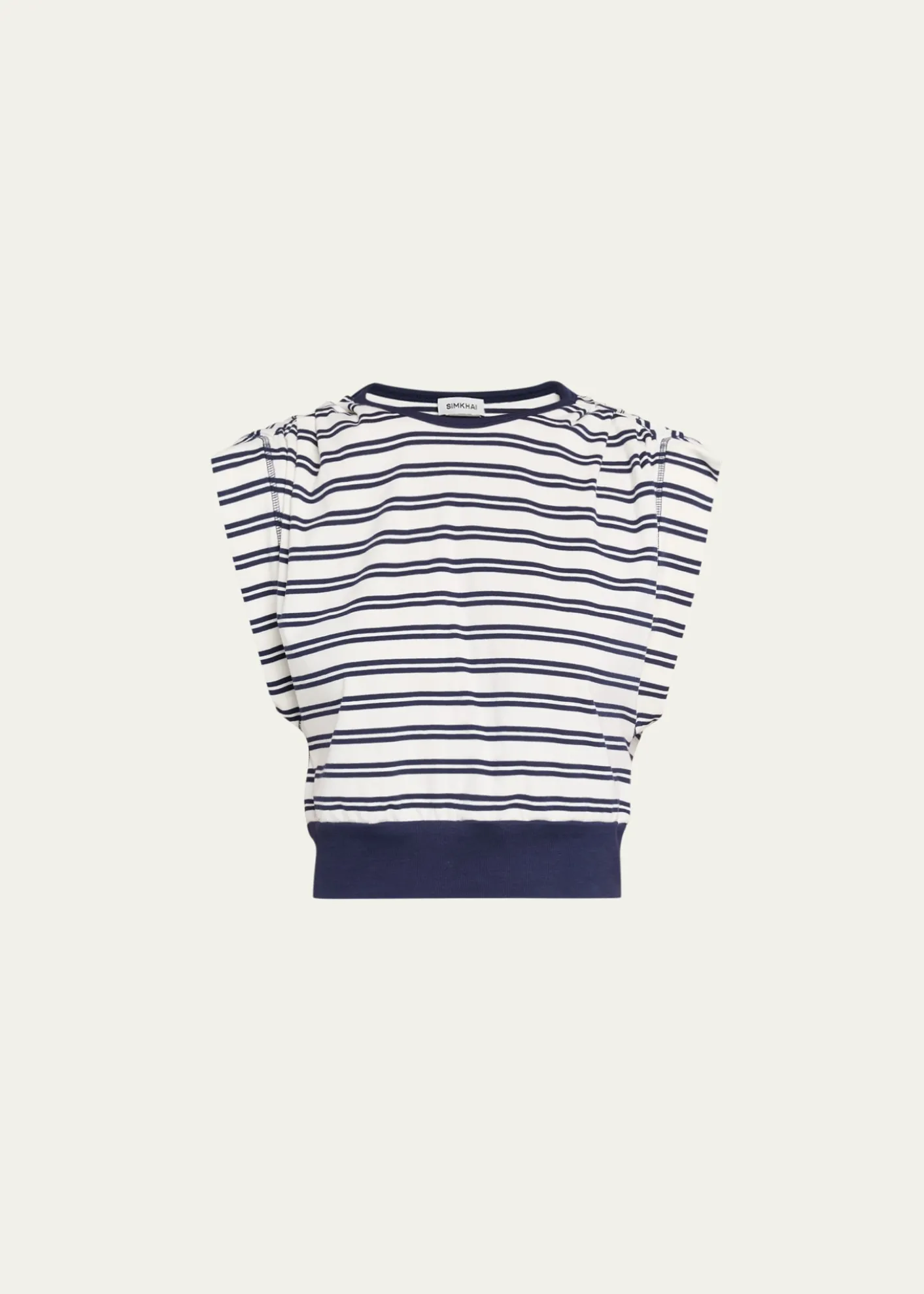 SIMKHAIJoie Striped Cotton-Jersey Top