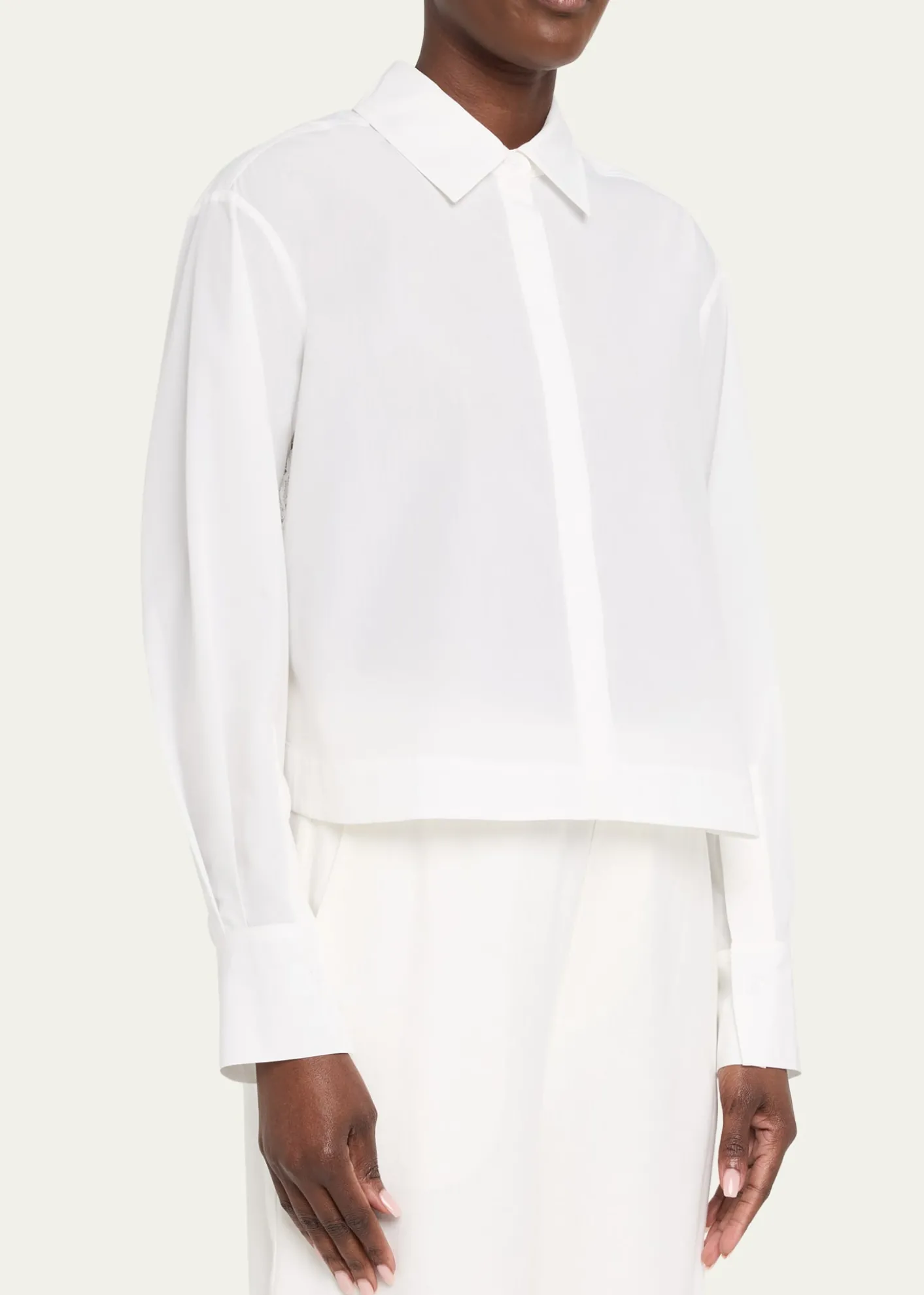 SIMKHAIKacey Cotton Lace Long-Sleeve Top