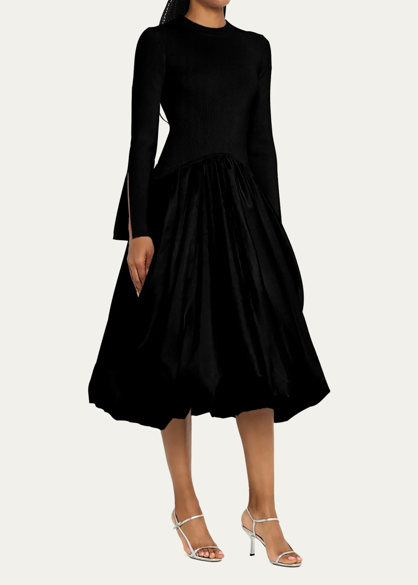 SIMKHAIKenlie Mixed Media Bubble Midi Dress