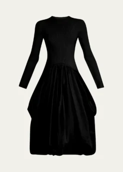 SIMKHAIKenlie Mixed Media Bubble Midi Dress