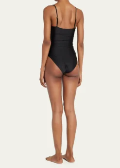 SIMKHAILaine Draped Satin Underwire One-Piece Swimsuit