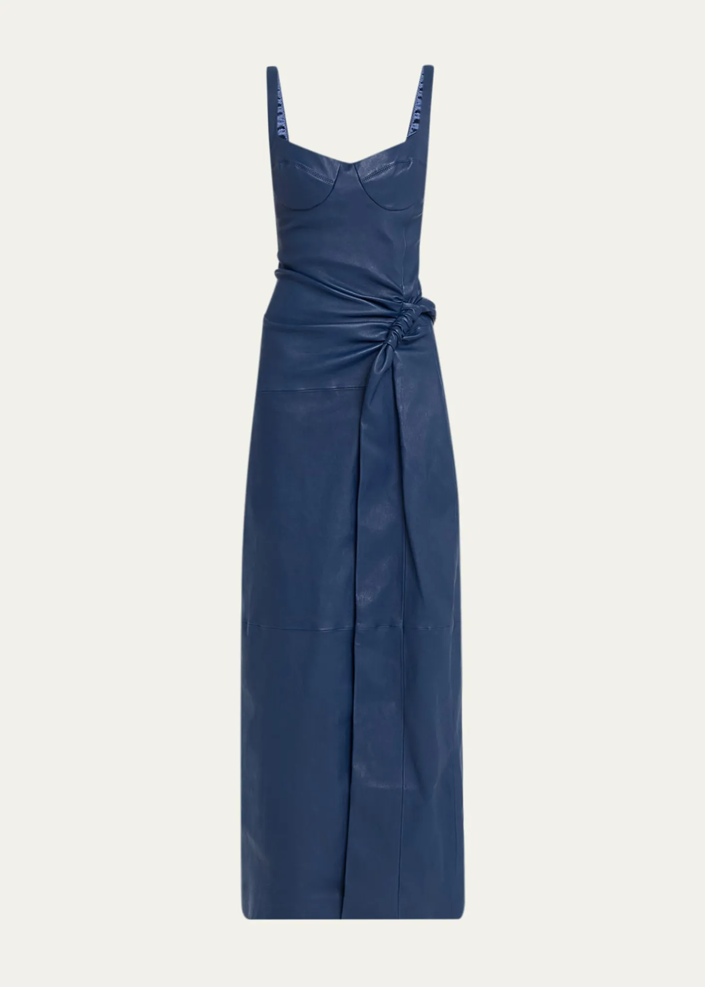SIMKHAILyle Draped Leather Dress