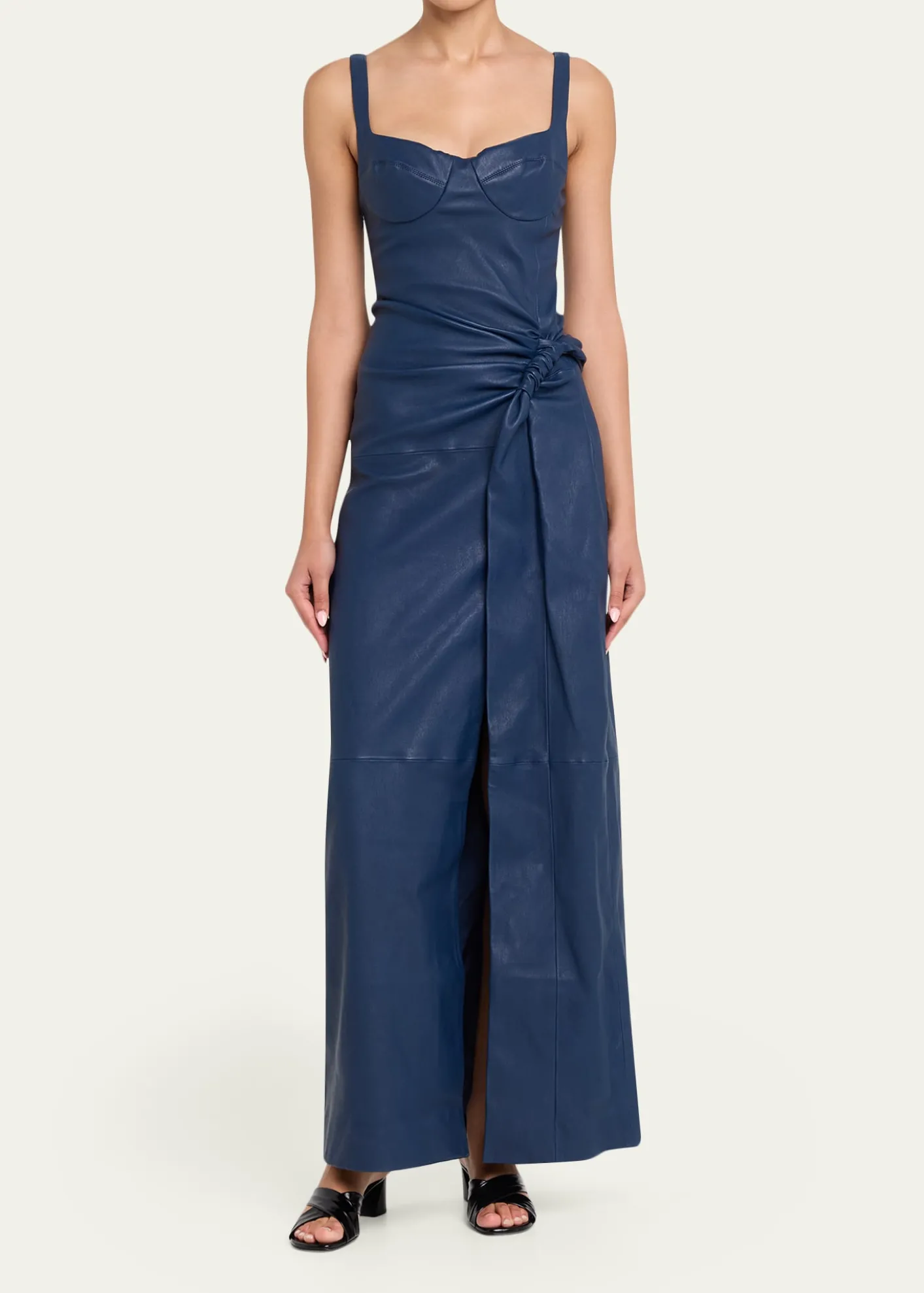 SIMKHAILyle Draped Leather Dress
