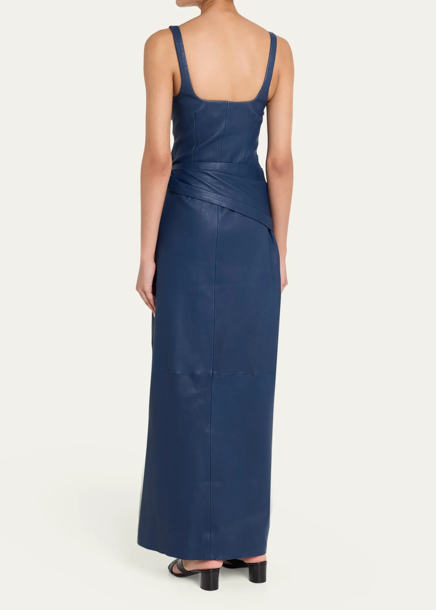 SIMKHAILyle Draped Leather Dress