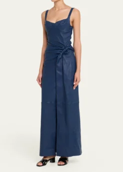 SIMKHAILyle Draped Leather Dress