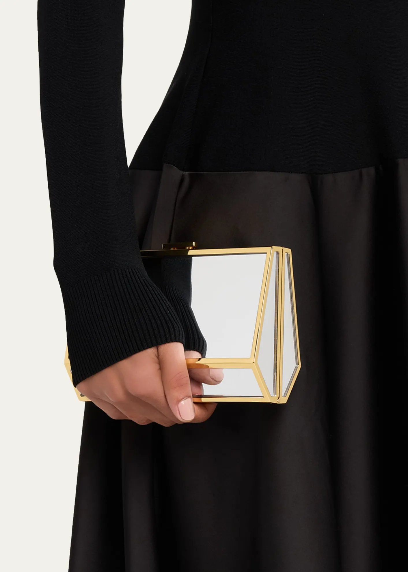 SIMKHAIMaddox Geometric Mirror Clutch Bag