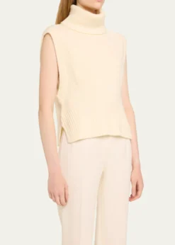 SIMKHAIMaple Wool & Cashmere Sleeveless Turtleneck Top
