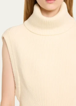 SIMKHAIMaple Wool & Cashmere Sleeveless Turtleneck Top
