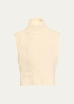 SIMKHAIMaple Wool & Cashmere Sleeveless Turtleneck Top