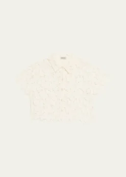 SIMKHAIMarjorie Short-Sleeve Lace Camp Shirt